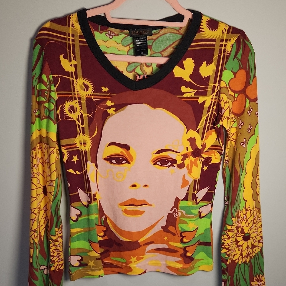 Hayes Spanish knitwear graphic shirt/euro/deadstock/90's